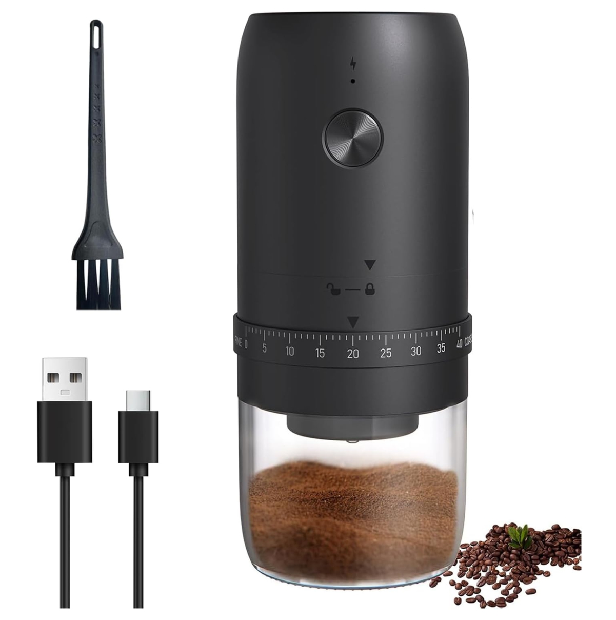 Molino de Cafe Recargable Ajustable USB